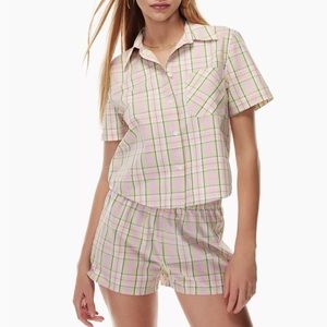 Sunday Best 5” shorts, aqua check